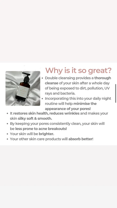 Cleansing Oil - for all skin types (safe for acne prone)